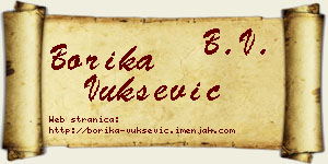 Borika Vukšević vizit kartica